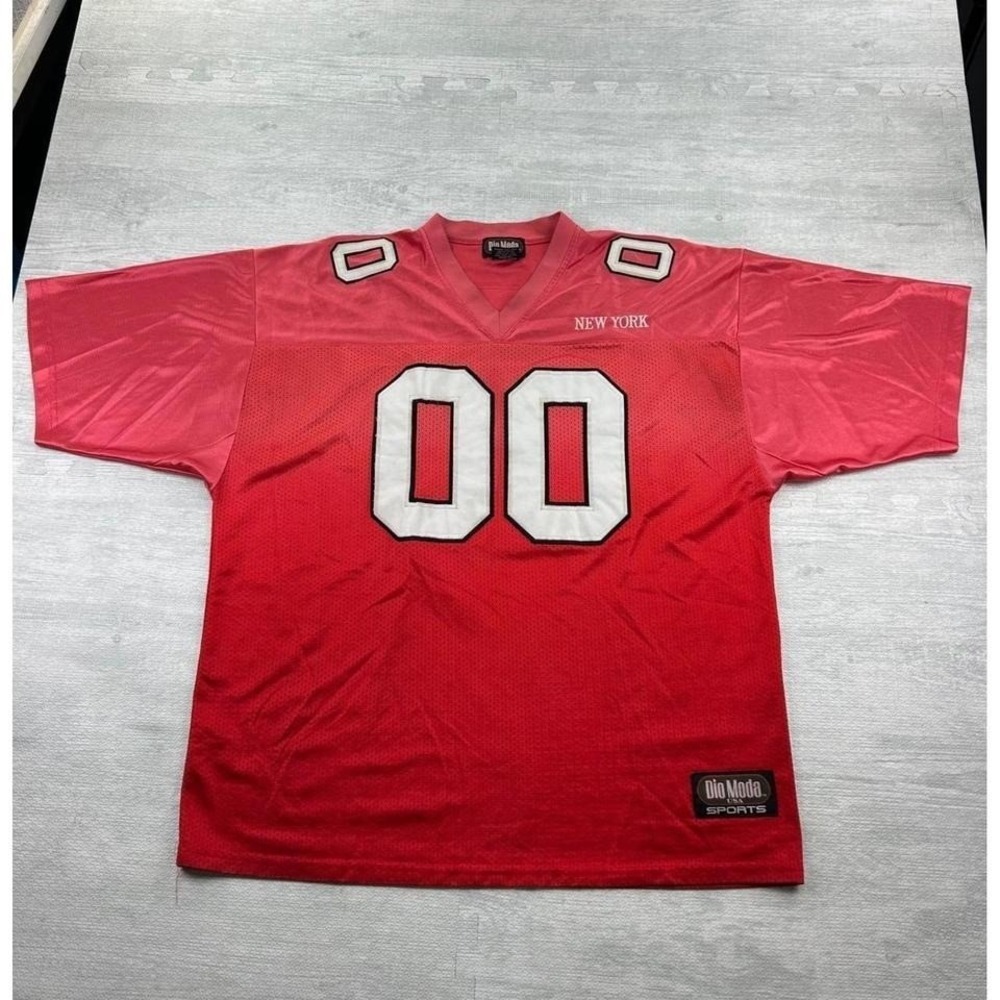 Vintage Y2K New York Football‎ Jersey Red #00 Mesh Dio Moda